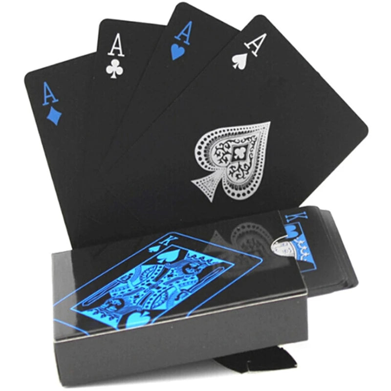 Waterproof Black & Blue Playing Cards Deck β Durable and Stylish