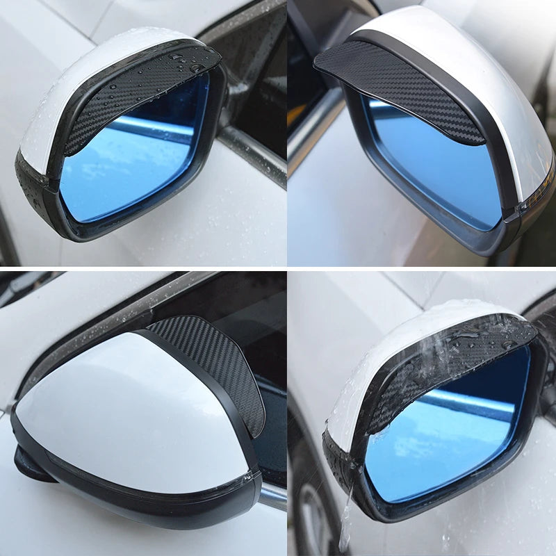 Easy-to-install rear mirror rain eyebrow for weatherproof protection