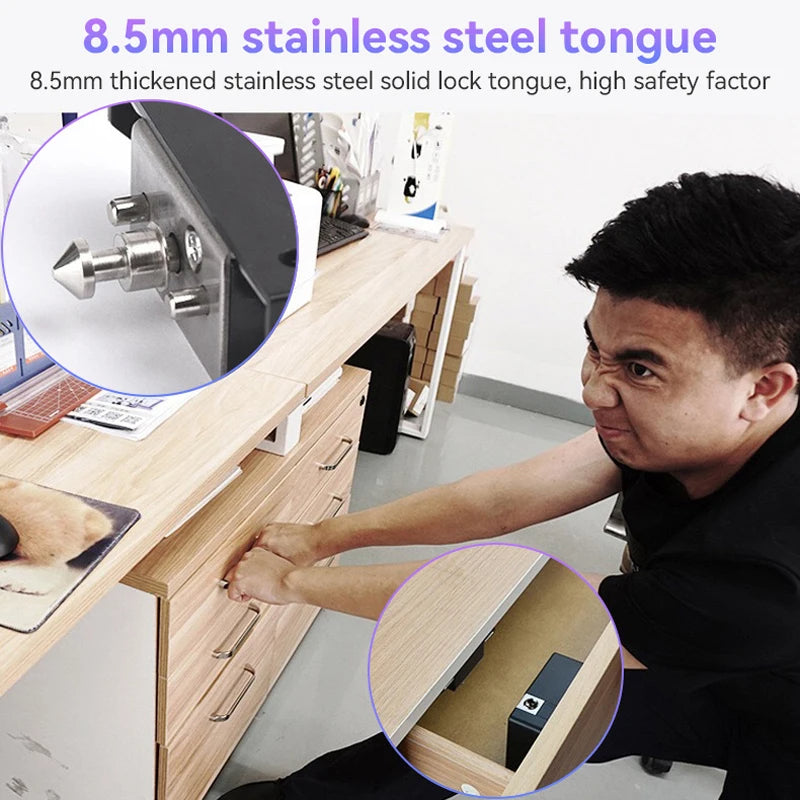 Compact Smart Drawer Lock with secure RFID access
