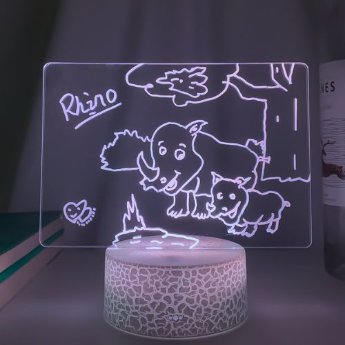 Glowing Rewritable Night Light for fun drawings and designs