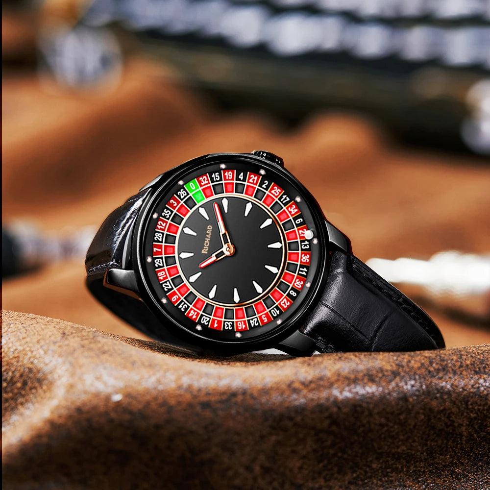 Luxury Roulette Watch – Casino-Inspired Dial with Luminous Hands