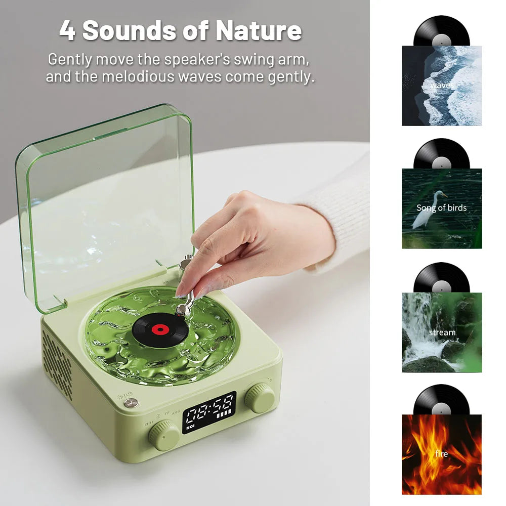 Bluetooth Vinyl Player featuring natural sounds and vintage tunes