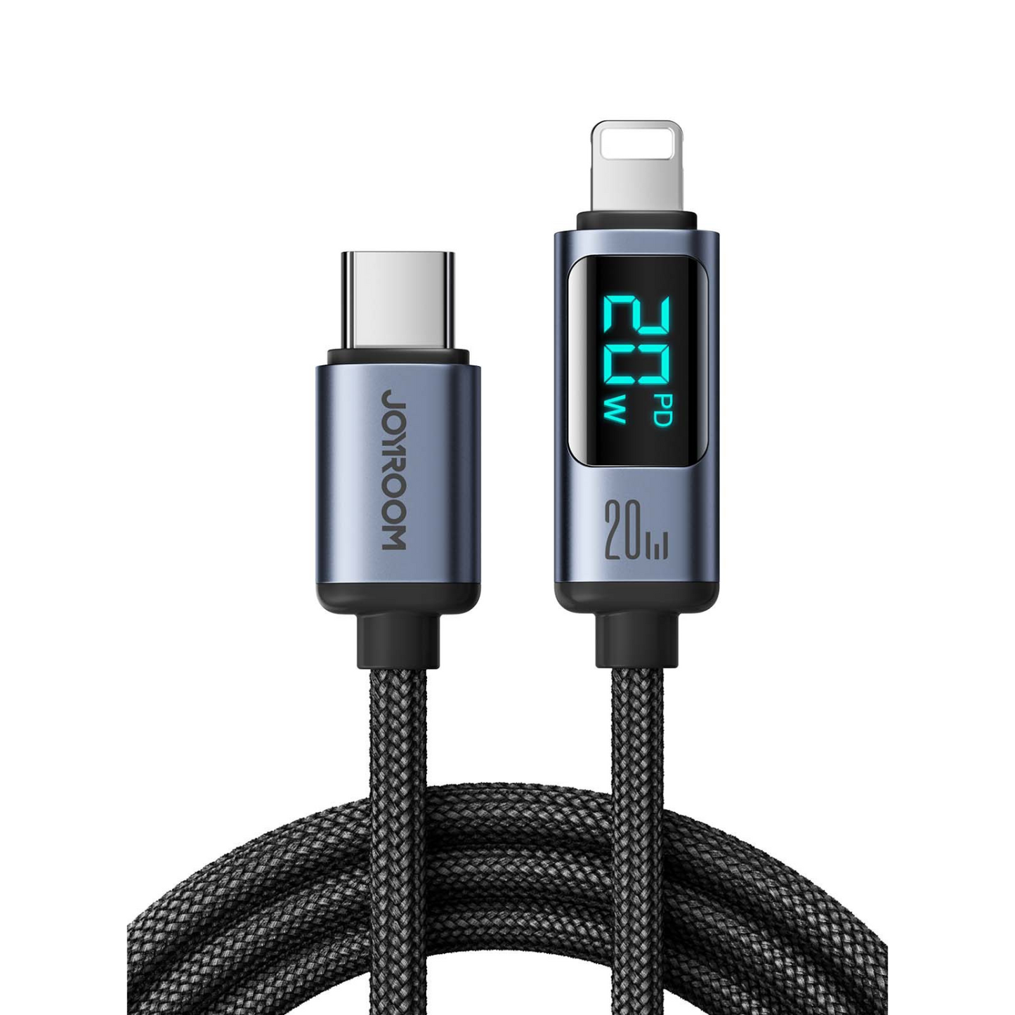 Braided USB C Cable with LED Display – 100W Fast Charging