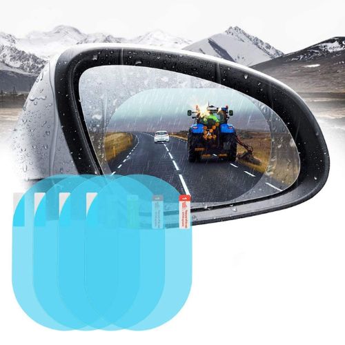 Car Rearview Mirror Rainproof Film applied to side mirror