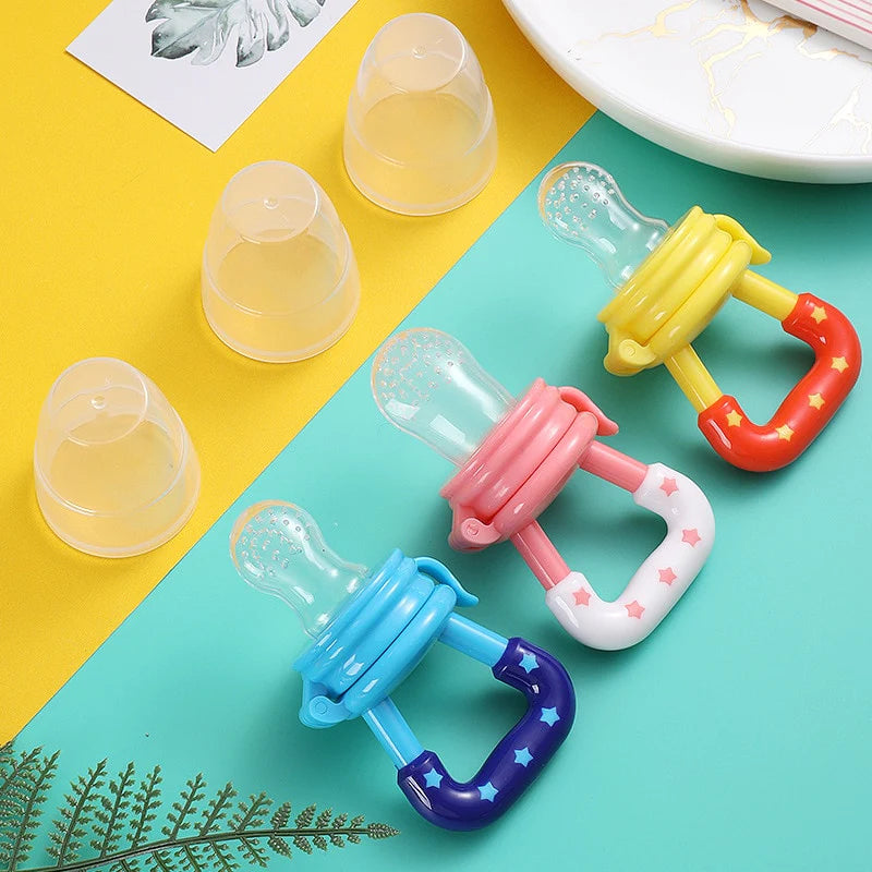 Mess-free silicone baby fruit feeder for teething