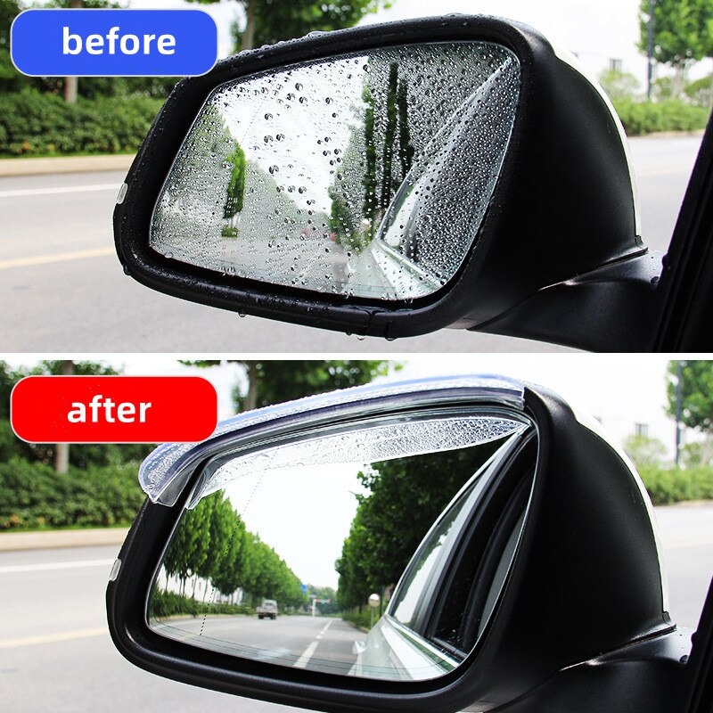 Rearview mirror protector shielding against rain and scratches